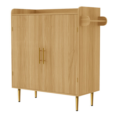 35'' W×15'' D Mid-Century Style Home Bar Cabinet With Doors