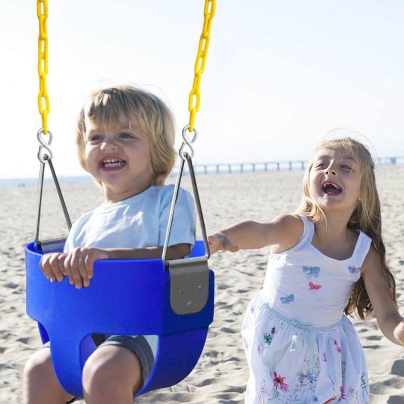 Winado Rubber Bucket Swing Swing Seat with Mounting Hangers and Chains, Blue