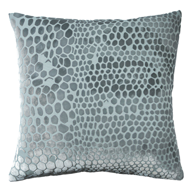 Square Velvet Pillow Cover & Insert, 18"H x 18"W, Harbor