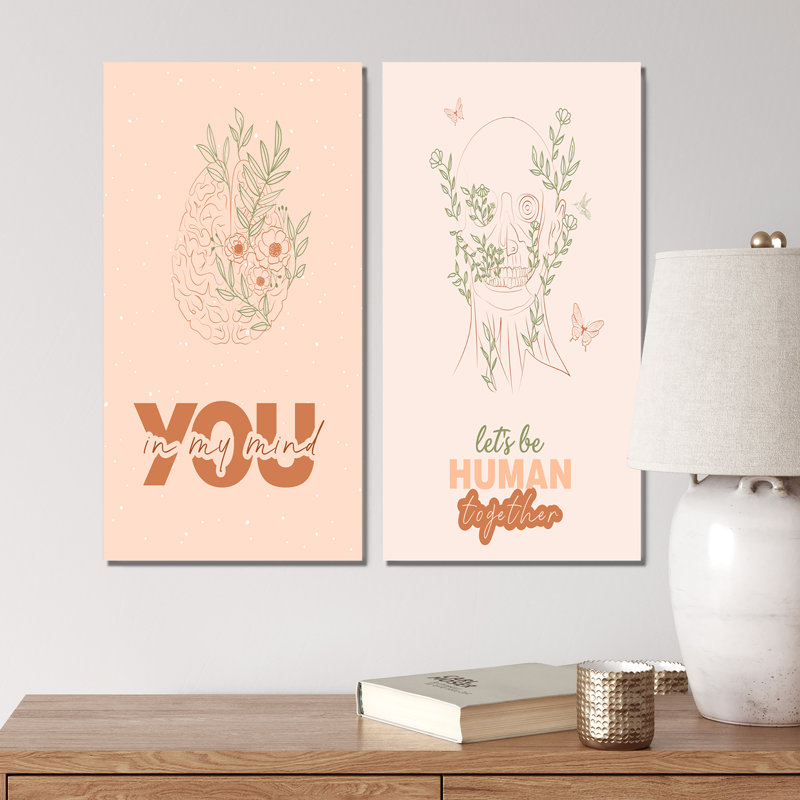 Ensemble de 2 impressions florales, Toile tendue, H 20 po x l 24 po x P 1 po
