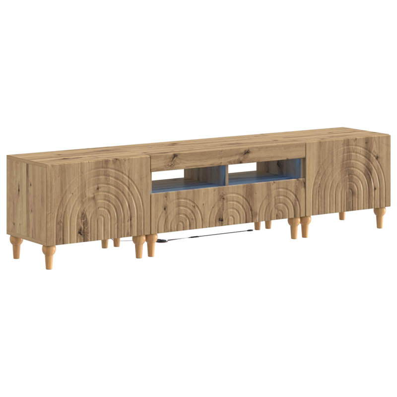 TV Stand, 43cm H x 178cm W x 35cm D, High Gloss White