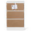 15.7" White Nightstand, P2 Particleboard, Matte Melamine, Beveled Drawer, 2 Drawers-1384403651