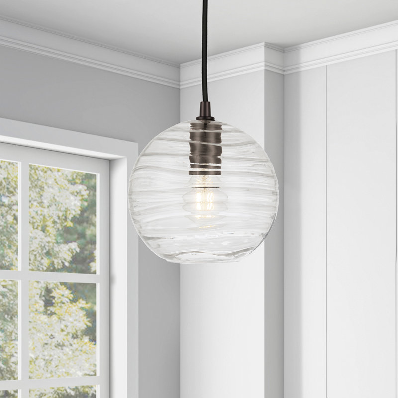Luminaire suspendu sphérique à 1 lumière Charina, Bronze noirci