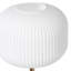 Lampe sur pied en métal blanc avec abat-jour côtelé rond