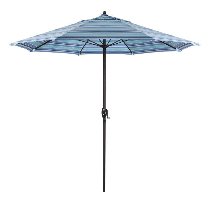 Parasol de marché 9 pi Deshaun, Sunbrella® Dolce à rayures oasis