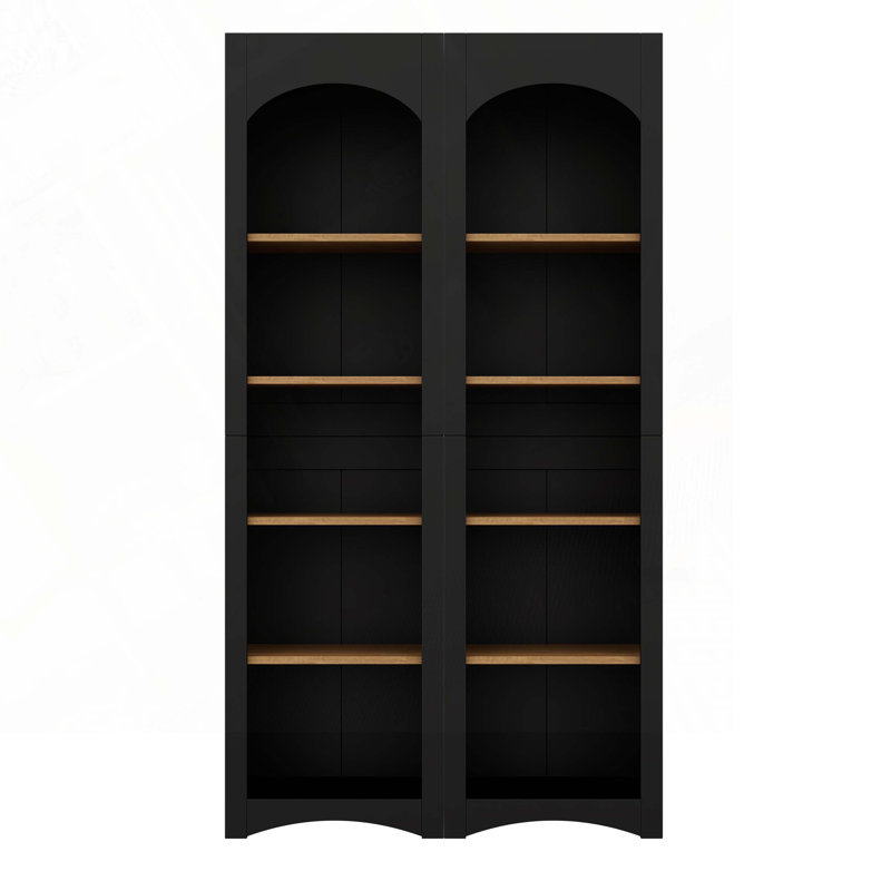 Free Standing 5 Tier Bookshelves, Bookcases, Black