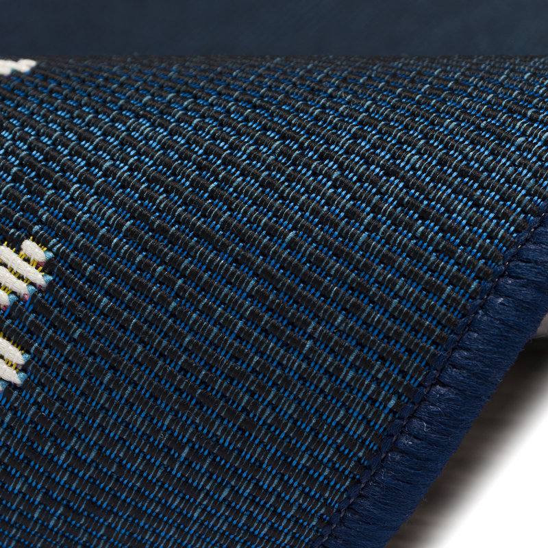 Thomasina No Pattern And Not Solid Colour Synthetic Non-Skid Kitchen Mat, Rectangle 2'5" x 3'11", Navy