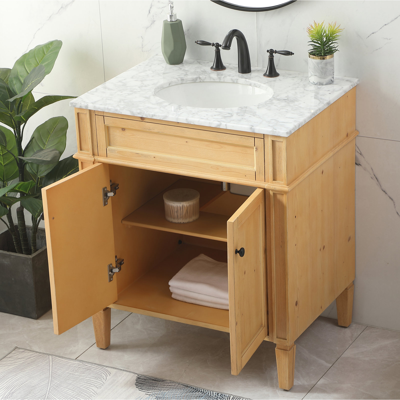Rivers 30'' Single Bathroom Vanity, Natural Wood