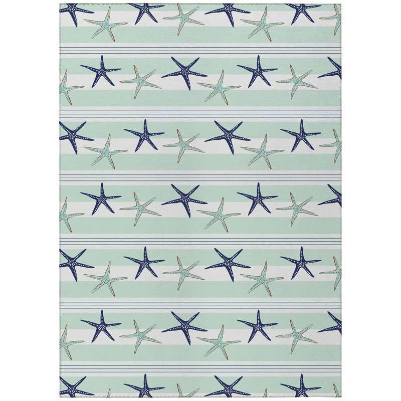 Genata Washable Geometric Indoor / Outdoor Rug, Rectangle 9' x 12'