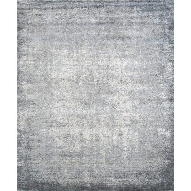 Contemporary One-of-a-Kind Rectangle 9'1" X 12' Hand Knotted Area Rug