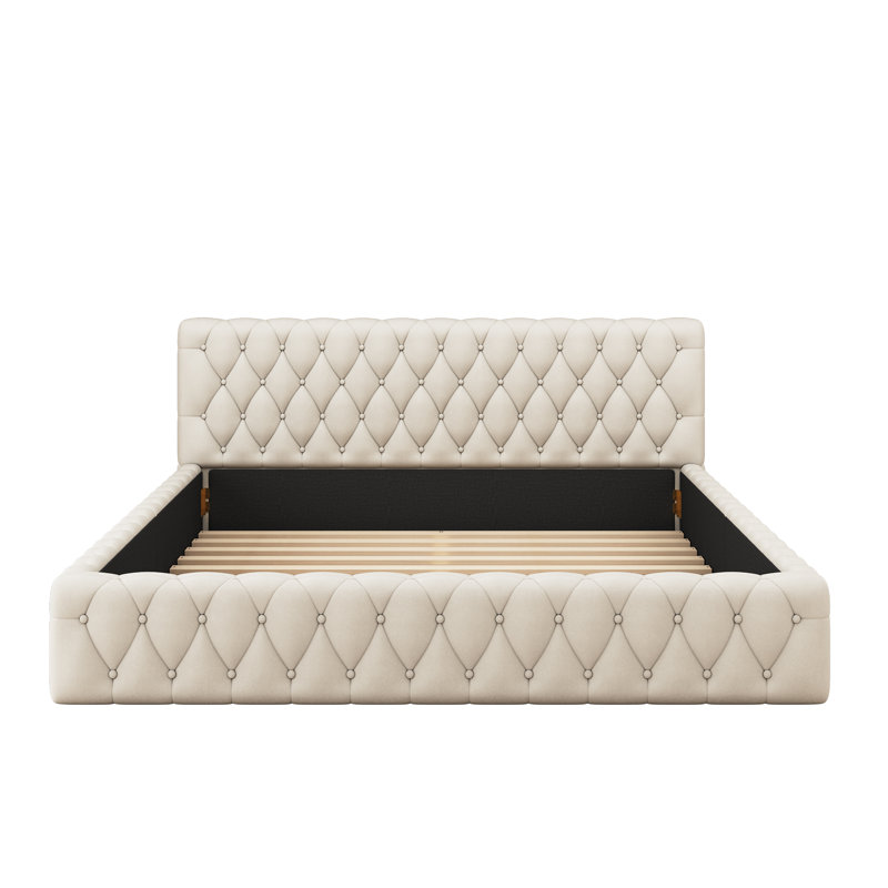 Desimirka Upholstered Bed, Beige