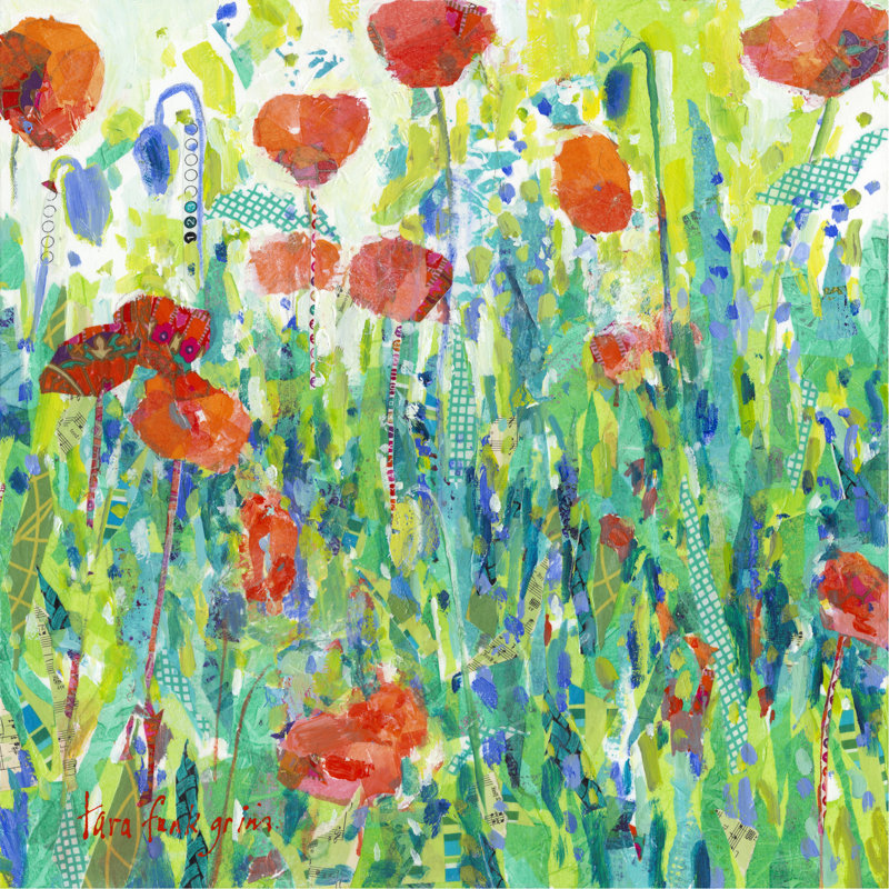 Coquelicots rouges majestueux III, H 36 po x l 36 po
