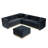 Contemporary Foot Rest In Velvet - Vertical Channel , Black Upholstered-1659628032