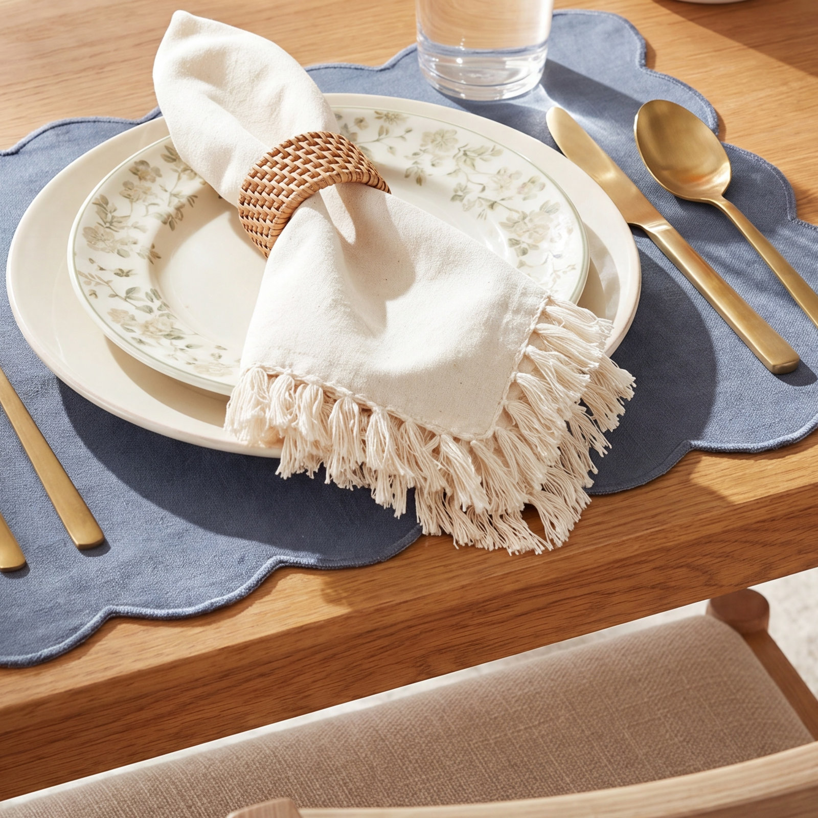Sabrina Reversible Cotton Napkin, Natural