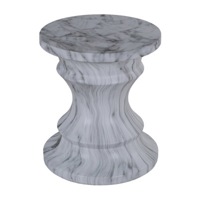 Cement Outdoor End Tables For Patio, Gardenaccent Table Faux Terrazzo Accent Table, Modern Small Round Side Tablefor Outside, Tree Stump Garden Stool Drumtable Indoor And Outdoor