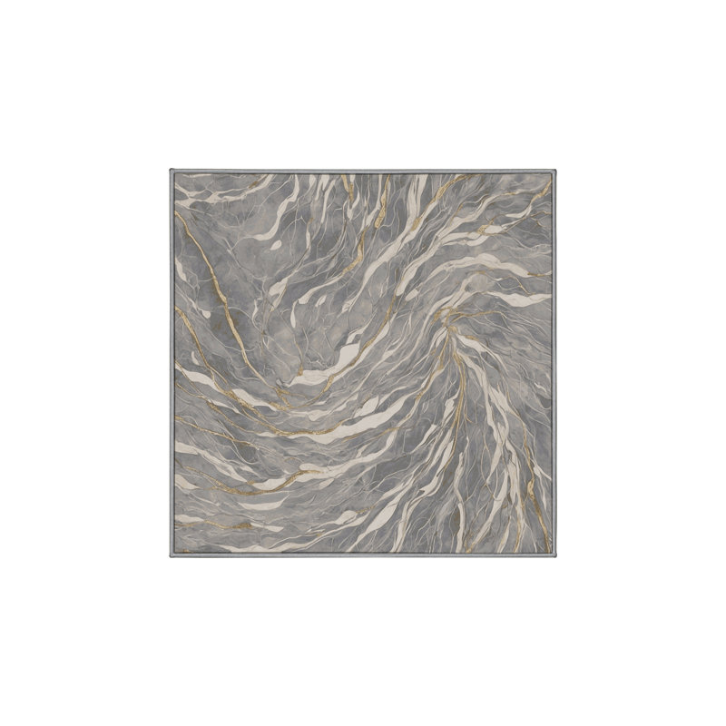 Silky Soft Plush Gray Area Rug, Square 8'