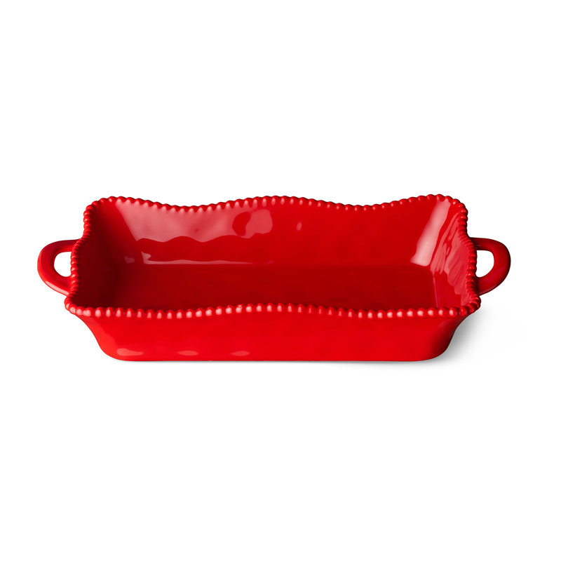 Boulanger en céramique Perlette Red, 16.25" x 8.5"