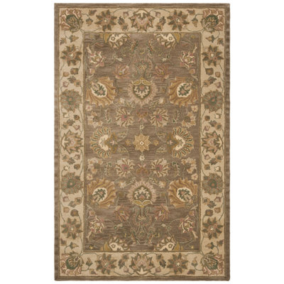 Tapis brun / ivoire en laine touffeté à la main Cranmore