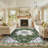 Machine Washable Non-Slip Green Oriental Area Rug-1683931767