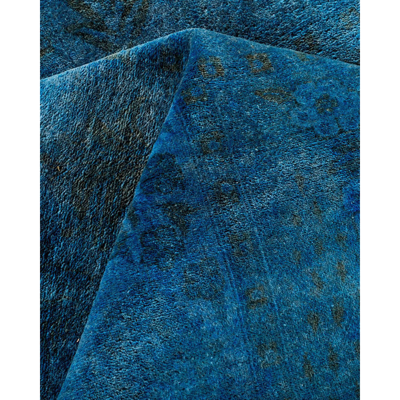 Yelaina One-of-a-Kind 9' X 12' New Age Wool Area Rug Blue