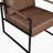 Daquan 24.5'' Modern & Contemporary Accent Chair with Faux Leather Upholstery, Exposed Metal Frame, Loose Back Cushion-2007974500