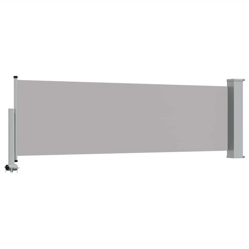 vidaXL Patio Retractable Side Awning 31.5"x118.1" Gray, Gray, 31.5" H x 118.1" W