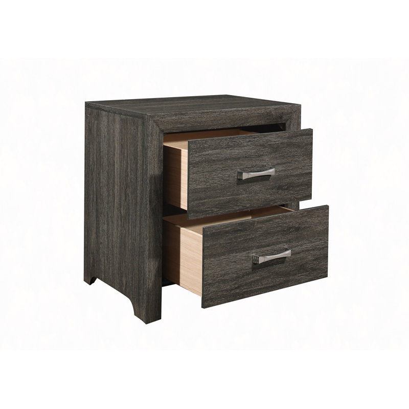 Table de chevet 1pc, Gris foncé