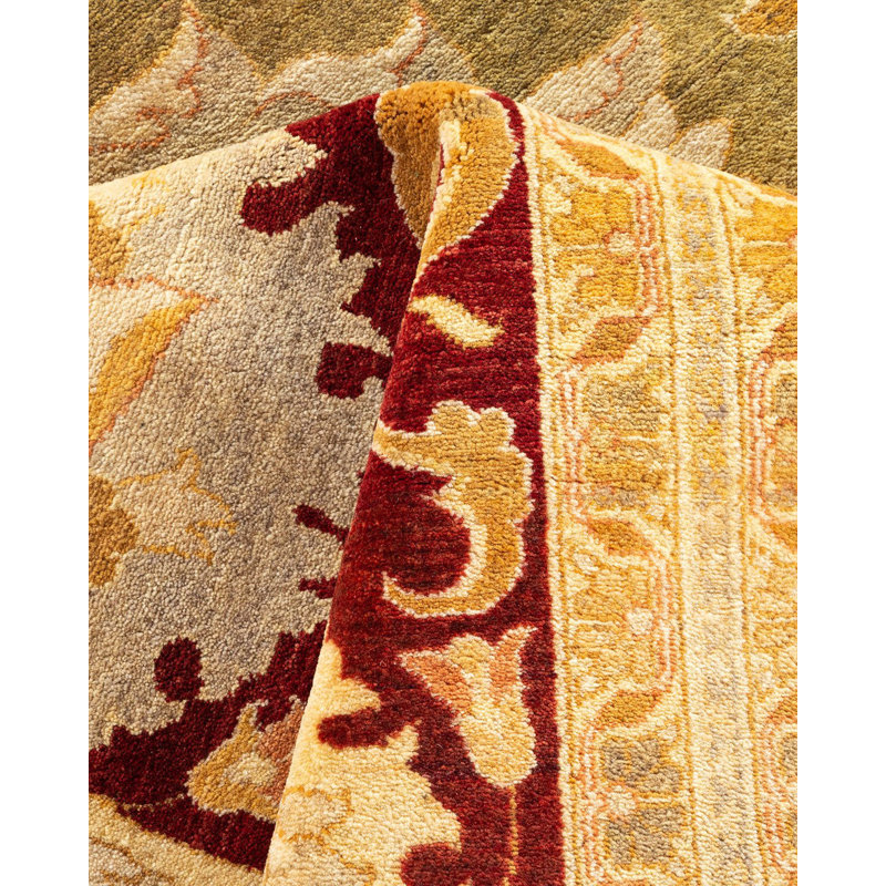 One-of-a-Kind 12 X 15 2010s Wool Area Rug in Green