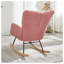 Fauteuil oscillant capitonné en tissu pour le salon, fauteuil de chambre de bébé rembourré rose-609538196