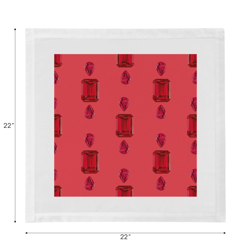 Gem Rubys Cotton Sateen Dinner Napkins, Crimson