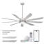 Ventilateurs de plafond à 72 pales de 72 pouces avec lumières, télécommande et application intelligente, DEL 24 W, 6 vitesses, moteur CC réversible silencieux, minuterie-735077490-735205991