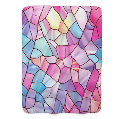 Motifs de verre colorés - couverture Sherpa de qualité supérieure 1 pièce