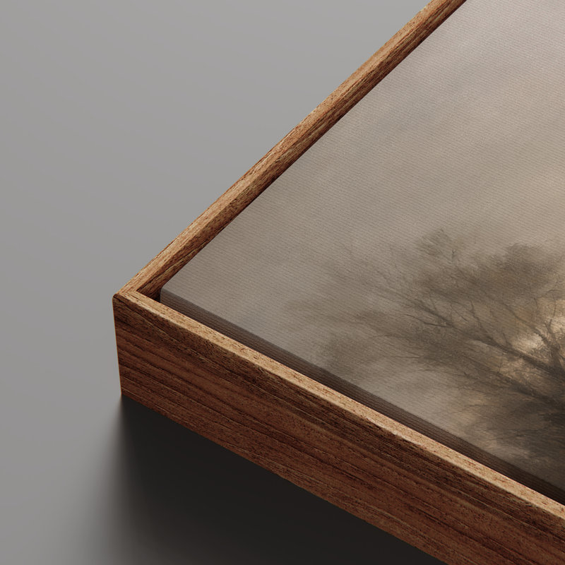 Misty River Landscape Neutral Tones Wall Decor 2 Pieces Framed Print Wall Art, Natural, 36" H x 24" W