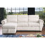 Canapé modulaire avec méridienne de rangement et canapé-lit en chenille beige