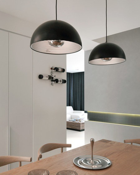 Dome 1 - Light Pendant, 78.7" H x 14.2" W x 14.2" D, Matte Black