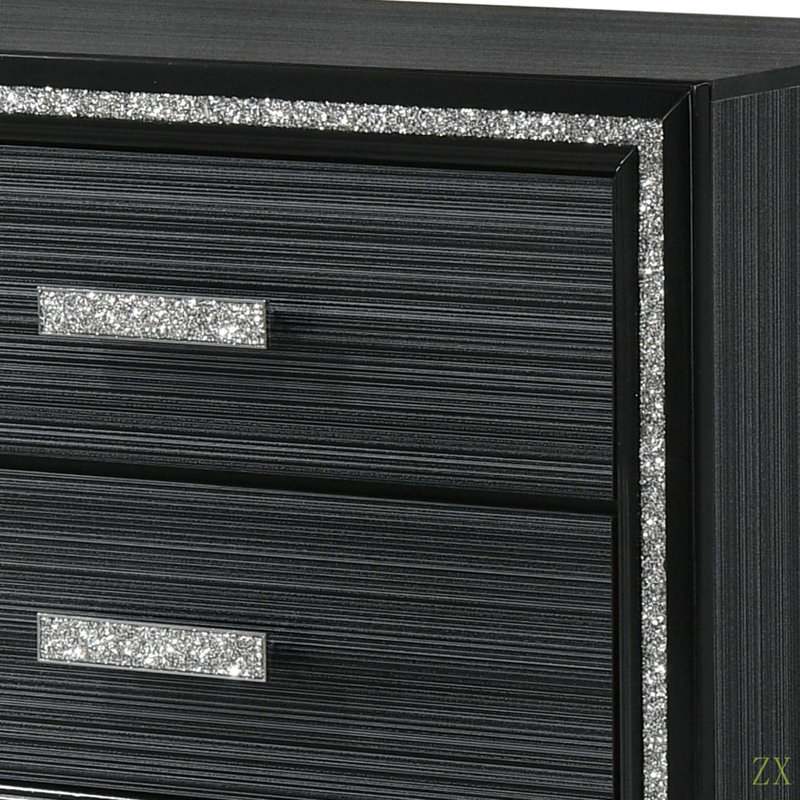 Table de chevet vieillie Haiden, Noir