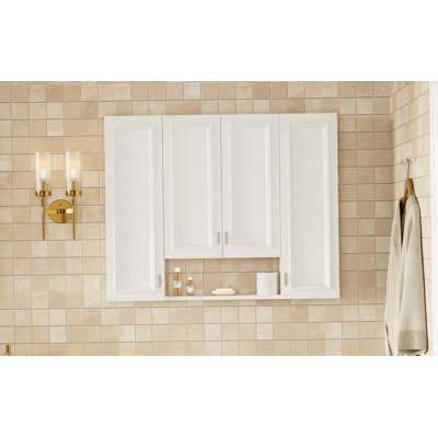 Bathroom Cabinet With 5 Adjustable Shelves, Wall-Mounted Cabinet With Soft-Closing Hinges For Bathroom