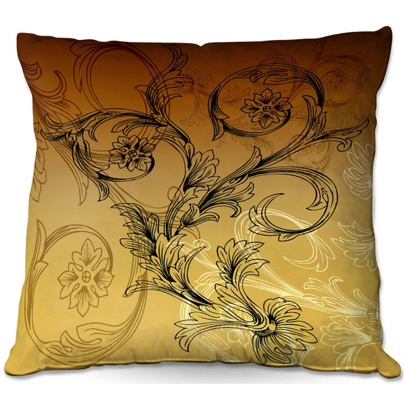 Coussin 3 calypso en fleurs canapé café, 16 po x 1 po
