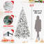 Arbre de Noël 4 pi avec 150 lumières DEL chaudes, 350 pointes, PVC enneigé et branches à aiguilles dures, conception à charnières, support en métal robuste-118094991
