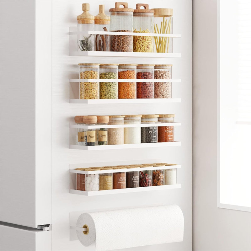 Refrigerator Magnetic Spice Rack, White