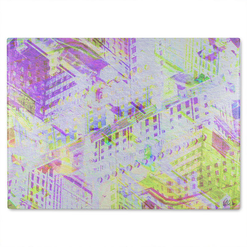 London Roof Tops Glass Chopping Board