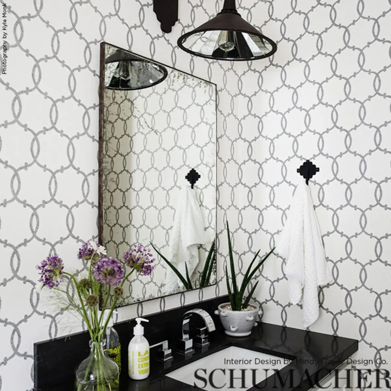 Tracery Wallpaper, Charcoal