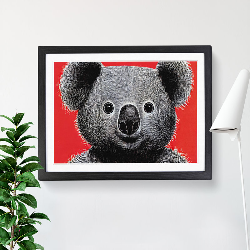 Select Koala Bear - Framed Print, Black , 34cm H x 46cm W x 2cm D
