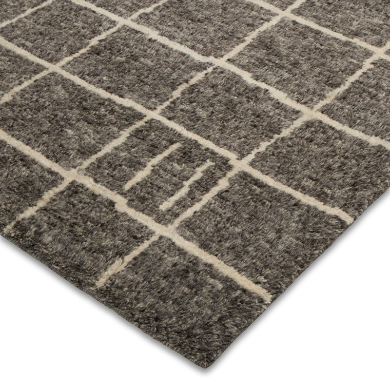 Sumlin Hand Knotted Geometric Area Rug, Sumlin Stone, Rectangle 8' x 10'