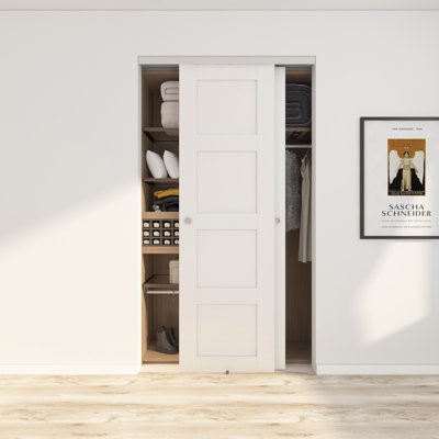 JUBEST Bypass Sliding Door Hardware, Bypass Wardrobe Closet Door Hardware Set (Door Not Included)
