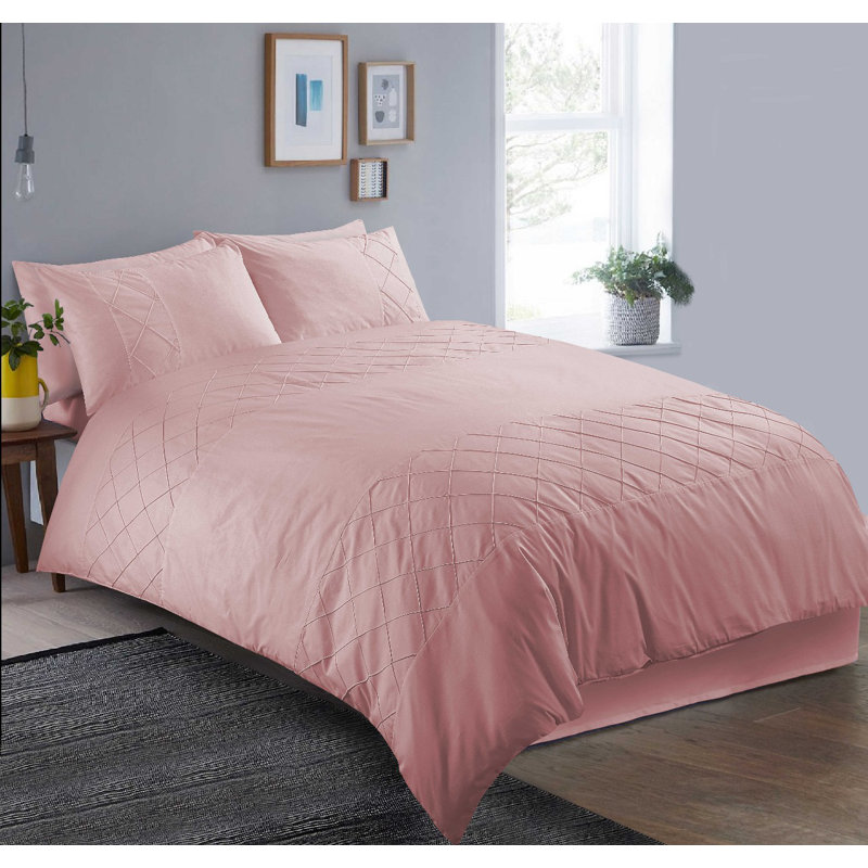 Mcgarry Geometric Shapes Duvet Cover Set with Pillowcases Included, Single - 1 Standard Pillowcase, Coral