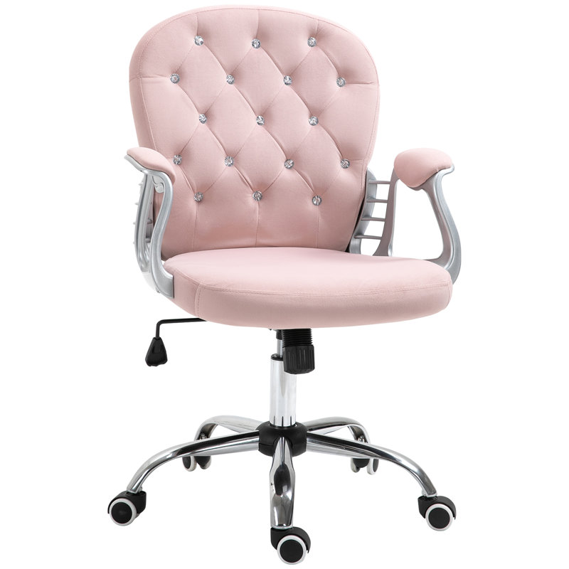 Office Chair, Pink, Silver