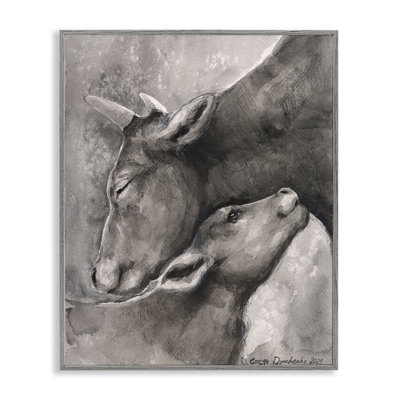 Vache mère et veau, art giclée par George Dyachenko bk-092