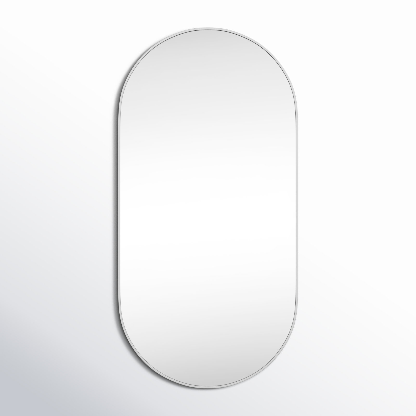 Elington Metal Oval Mirror, Silver, 48"  x 24" 