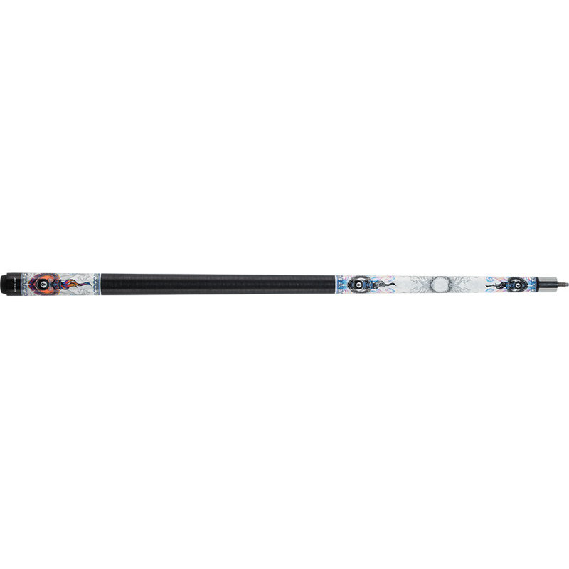 21oz White and Black Maple Wood Pool Cue with Colorful Heart Design
